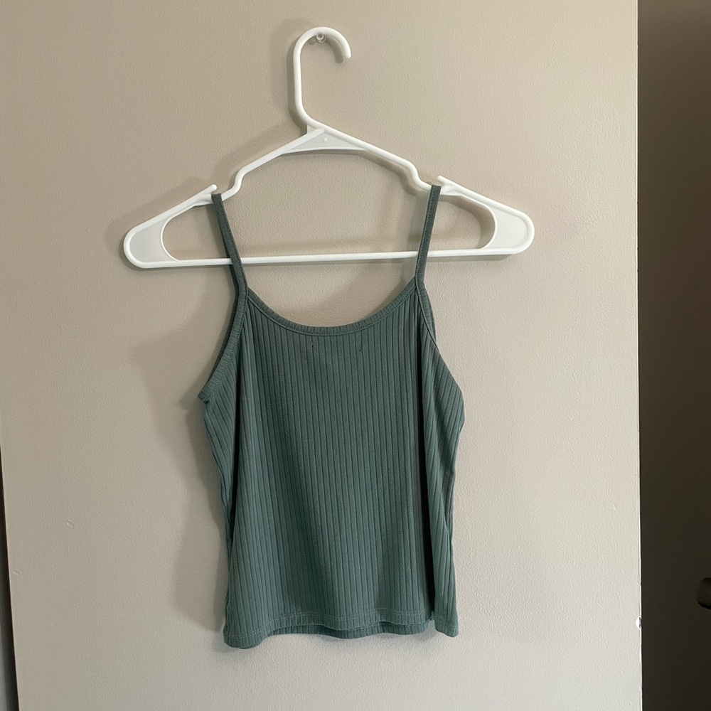 3/$15 American Eagle green button tank top size xs - Picture 3 of 4
